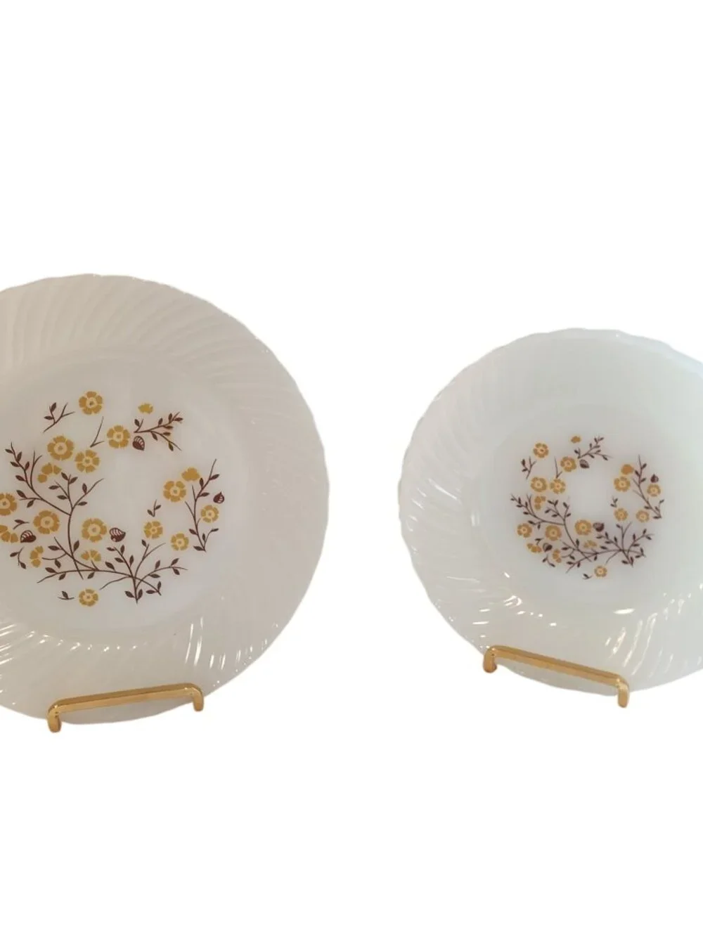 Vintage Termocrisa Mexico Milk Glass Dinner Plate 2 Bowls made in Mexico 1950's